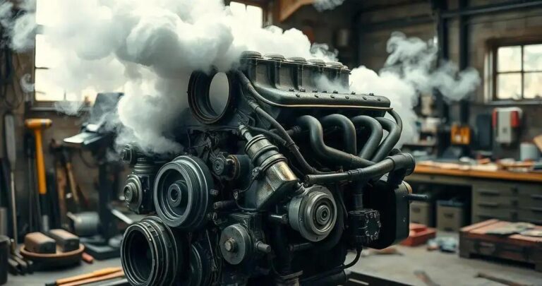 motor fumando branco