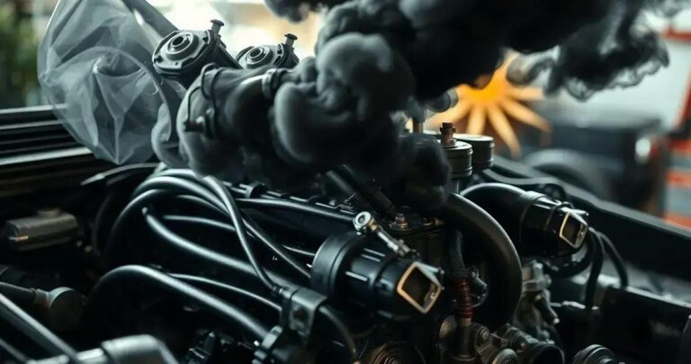 motor fumando preto