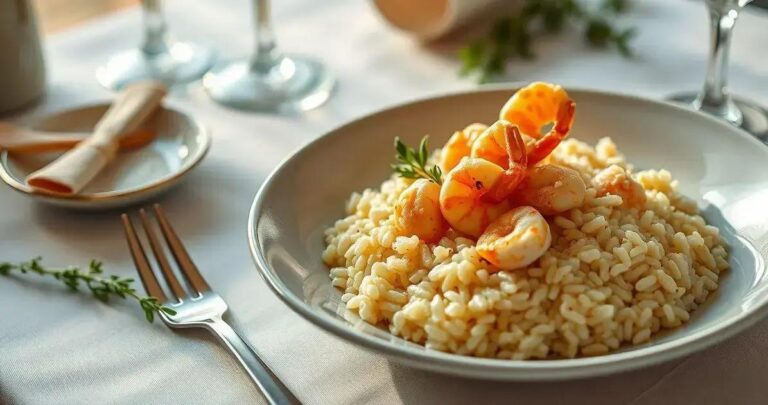 receita de risoto de camarão cremoso