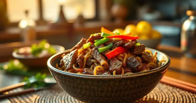 receita de yakisoba tradicional de carne e frango